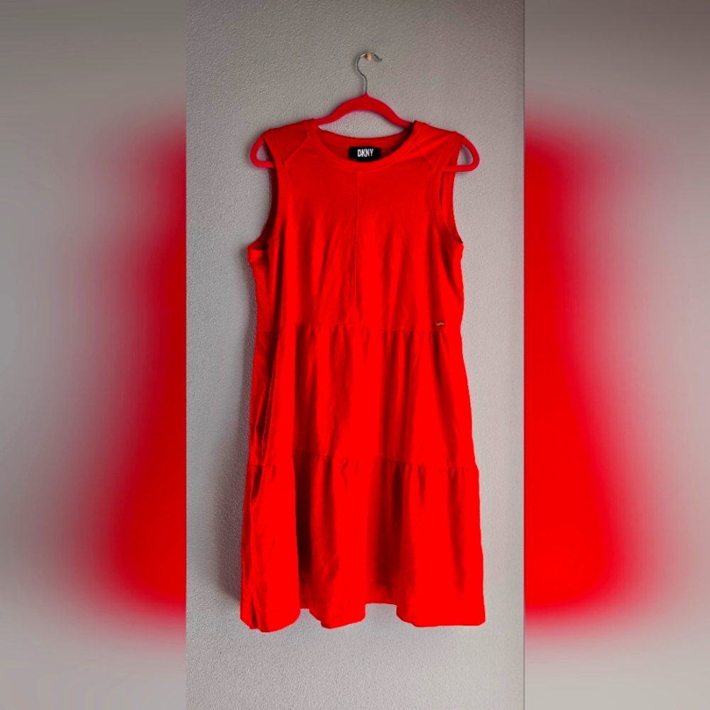 DKNY Vibrant orange/ red dress, size 12